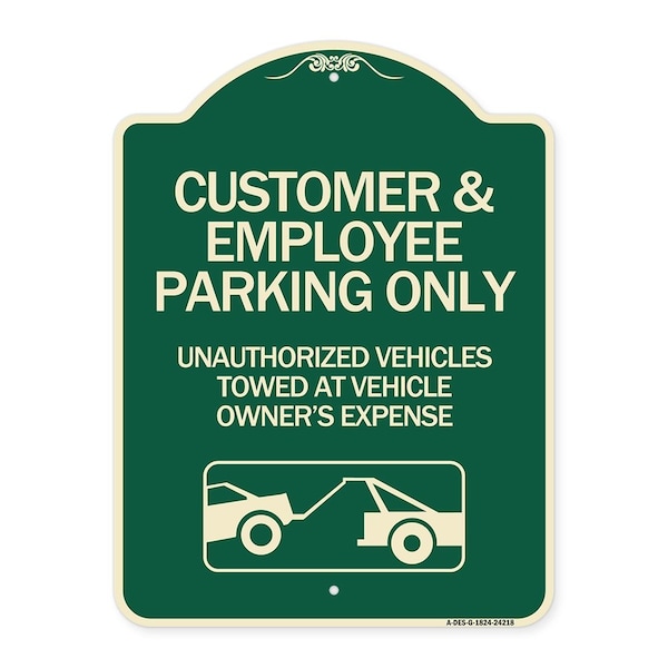 Customer and Employee Parking Only Unauthorized Vehicles Towed at Owner Expense, A-DES-G-1824-24218